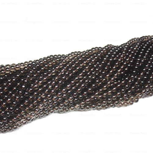 Smoky Quartz Natural Brown Smooth Ball Round Loose Gemstone Beads Strand 15
