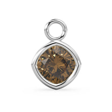 Load image into Gallery viewer, Smoky Quartz Solid Gold Charm / Smokey Brown Gemstone Handmade Pendant / 1pc 14k Solid Yellow Gold Jewelry Making / April June Birthstone - Jalvi &amp; Co.