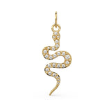 Snake Diamond Charm 14k 18k Solid Gold Charm Pendant Jewelry Finding / Diamond Charm / Diamond Pendant / Snake Diamond Gold Pendant