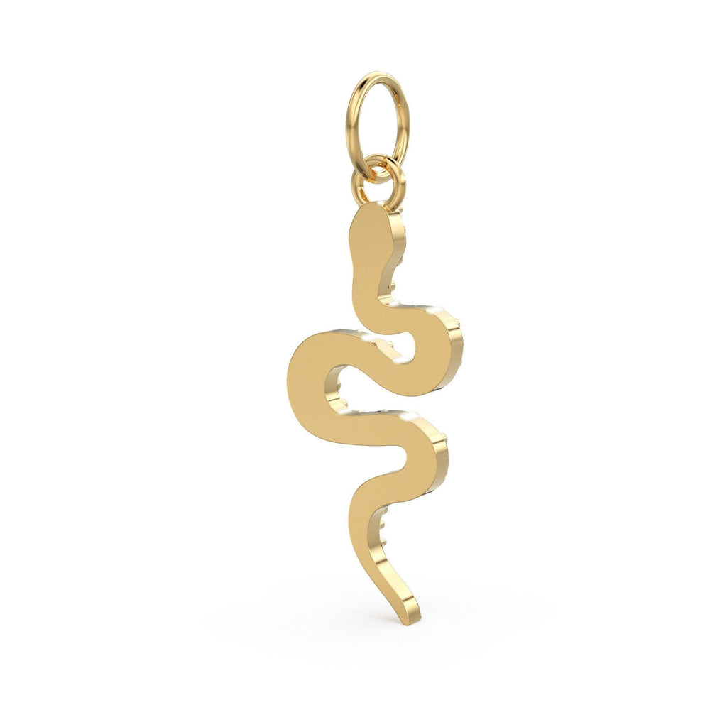 Snake Diamond Charm 14k 18k Solid Gold Charm Pendant Jewelry Finding / Diamond Charm / Diamond Pendant / Snake Diamond Gold Pendant - Jalvi & Co.