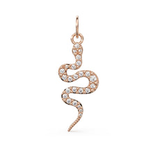 Load image into Gallery viewer, Snake Diamond Charm 14k 18k Solid Gold Charm Pendant Jewelry Finding / Diamond Charm / Diamond Pendant / Snake Diamond Gold Pendant - Jalvi &amp; Co.