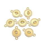 Solid Gold and Diamonds Evil Eye Spacer Connector Finding / Jewelry Finding / Gold Connectors / Diamond Connector