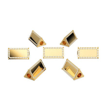 Load image into Gallery viewer, Solid Gold and Diamonds Triangle Hefty and Solid Beads Spacer Finding / Jewelry Finding / Gold Finding - Jalvi &amp; Co.