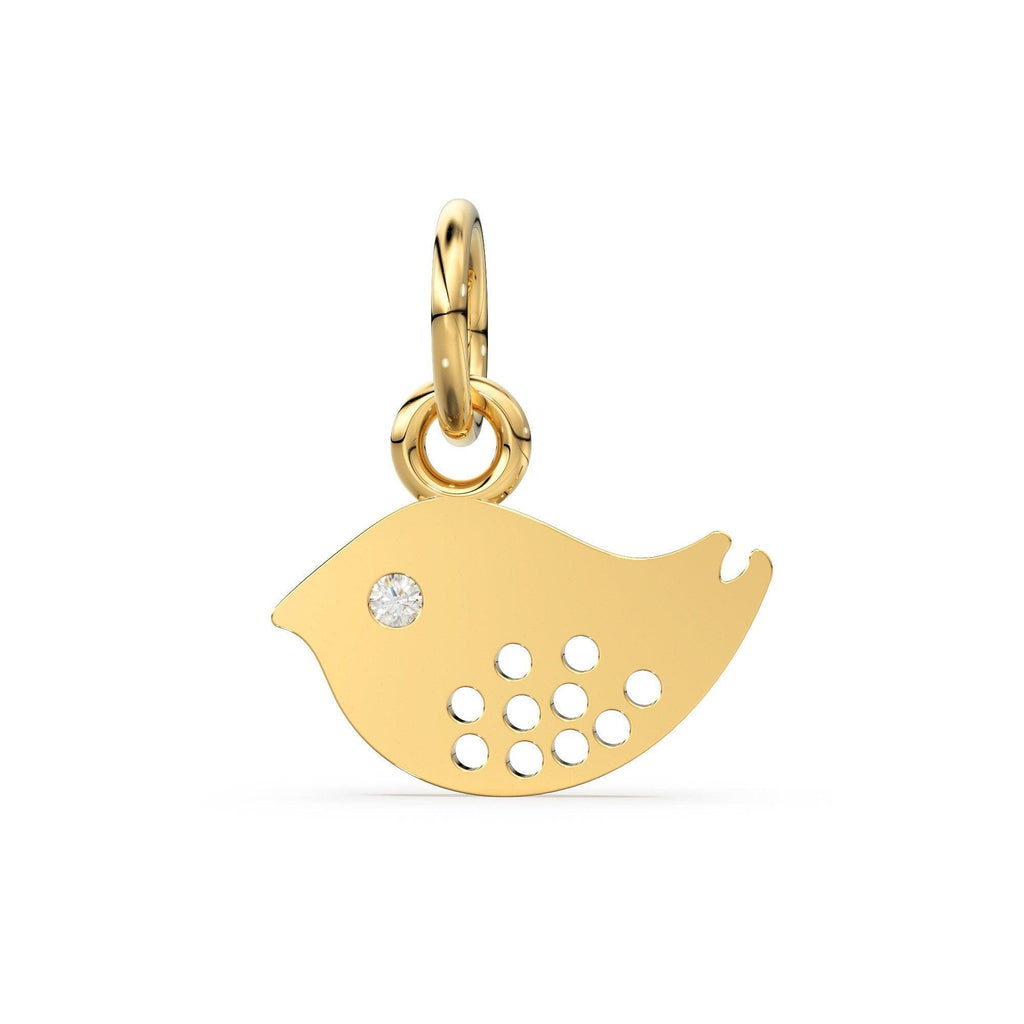 Solid Gold Bird Charm Pendant / 14k 18k Solid Gold Pendant / Bird Pendant / Sale - Jalvi & Co.