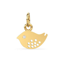 Load image into Gallery viewer, Solid Gold Bird Charm Pendant / 14k 18k Solid Gold Pendant / Bird Pendant / Sale - Jalvi &amp; Co.