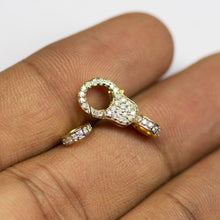 Load image into Gallery viewer, Solid Gold Clasp 18k Handmade Diamond Lobster Claw Clasp with Ring 17mm x 7mm - Jalvi &amp; Co.