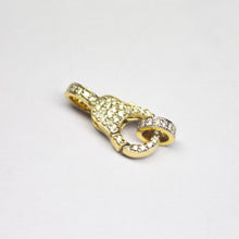 Load image into Gallery viewer, Solid Gold Clasp 18k Handmade Diamond Lobster Claw Clasp with Ring 17mm x 7mm - Jalvi &amp; Co.