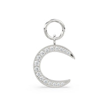 Load image into Gallery viewer, Solid Gold Diamond Half Moon Charm Pendant / 14k 18k Solid Gold Moon Pendant / Half Moon Pendant / Sale - Jalvi &amp; Co.