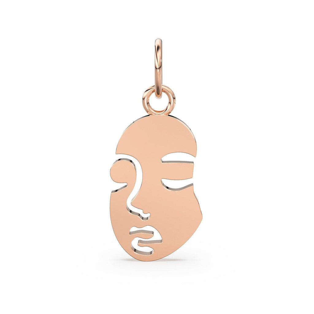 Solid Gold Face Cutout Charm Pendant / Pendant / Human Face Charm / Portrait Pendant - Jalvi & Co.