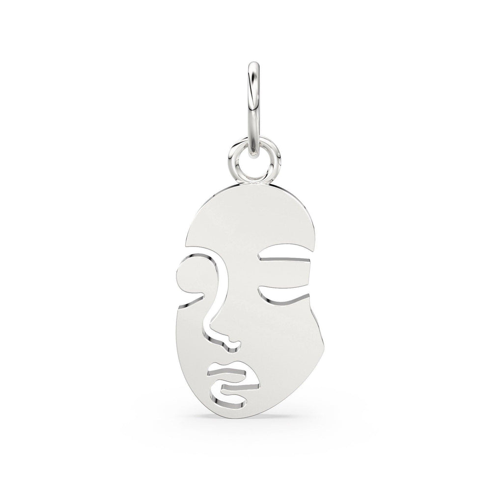 Solid Gold Face Cutout Charm Pendant / Pendant / Human Face Charm / Portrait Pendant - Jalvi & Co.