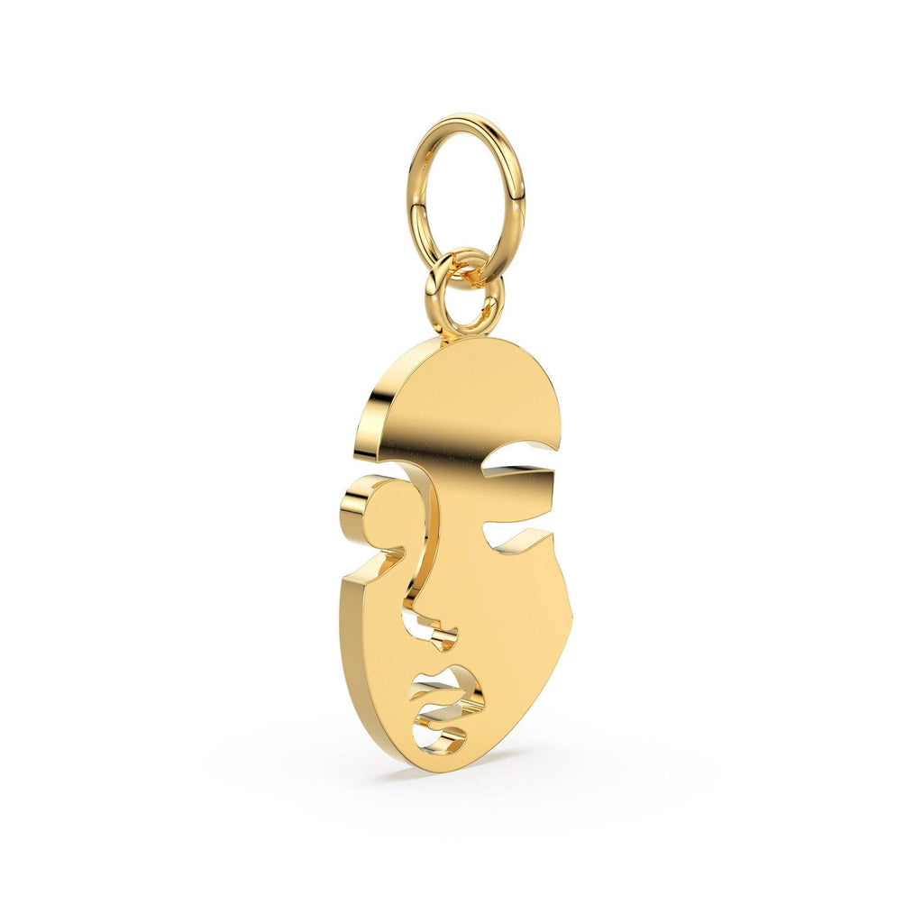 Solid Gold Face Cutout Charm Pendant / Pendant / Human Face Charm / Portrait Pendant - Jalvi & Co.