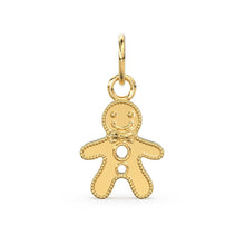 Load image into Gallery viewer, Solid Gold Gingerbread Cookie Man Charm Pendant / Christmas Pendant / Gingerbread Charm / Cookie Pendant - Jalvi &amp; Co.