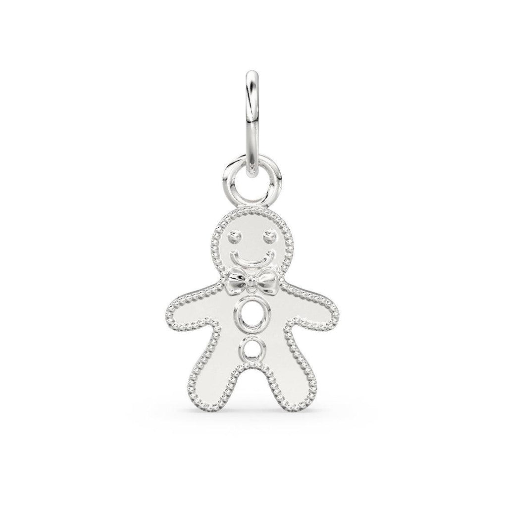 Solid Gold Gingerbread Cookie Man Charm Pendant / Christmas Pendant / Gingerbread Charm / Cookie Pendant - Jalvi & Co.