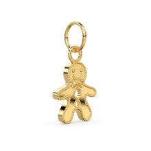 Load image into Gallery viewer, Solid Gold Gingerbread Cookie Man Charm Pendant / Christmas Pendant / Gingerbread Charm / Cookie Pendant - Jalvi &amp; Co.