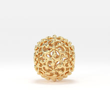 Load image into Gallery viewer, Solid Gold Handmade Designer Round Floral Mesh Spacer Bead Finding 6mm 8mm 10mm - Jalvi &amp; Co.