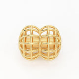 Solid Gold Handmade Drum Cage Spacer Gold Bead Finding 7mm