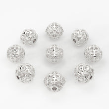 Load image into Gallery viewer, Solid Gold Handmade Heart Round Fleur-De-Lis Spacer Gold Bead Finding 6mm - Jalvi &amp; Co.