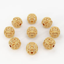 Load image into Gallery viewer, Solid Gold Handmade Heart Round Milgrain Spacer Gold Bead Finding 6mm - Jalvi &amp; Co.