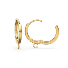 Load image into Gallery viewer, Solid Gold Round Lever back Earrings Hook / 14k 18k Solid Gold Earring Hooks / Sale - Jalvi &amp; Co.