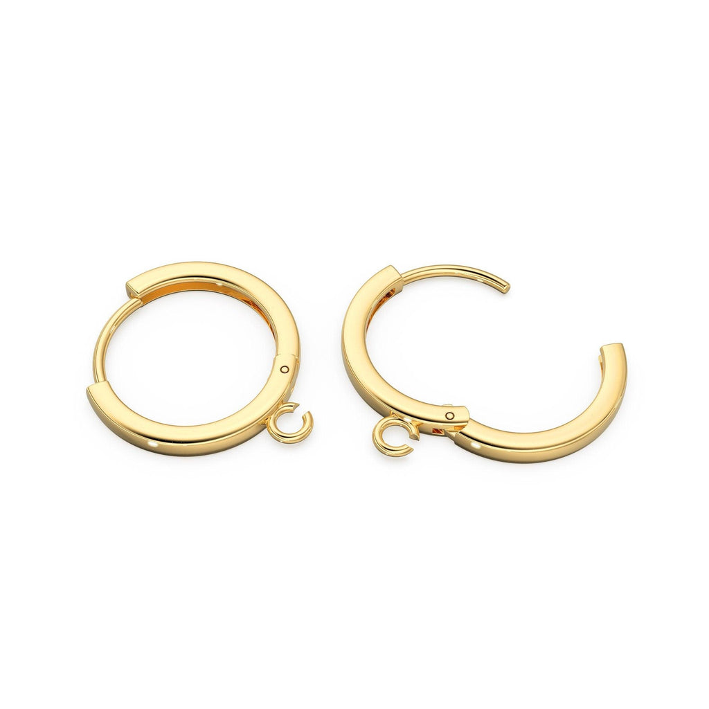 Solid Gold Round Lever back Earrings Hook / 14k 18k Solid Gold Earring Hooks / Sale - Jalvi & Co.