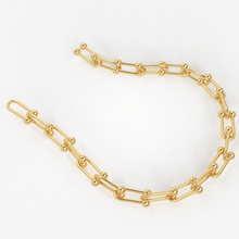 Load image into Gallery viewer, Solid Gold U Link Bracelet / 14K Gold Bracelet / 14K Gold Chain Bracelet / Christmas Gift - Jalvi &amp; Co.