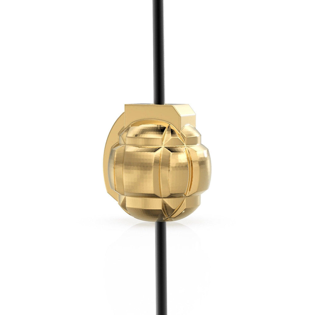 Solid Heavy Grenade Bomb Solid Gold 14k 18k Handmade Gold Spacer Bead Jewelry Making Supply / Military Weapon Jewelry Gold Bead - Jalvi & Co.