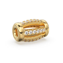 Load image into Gallery viewer, Solid Yellow Gold 9x6mm Diamond Prong Setting Barrel Bead / Diamond Finding / Jewelry Making Essential - Jalvi &amp; Co.