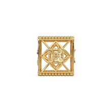 Load image into Gallery viewer, Square Floral Designer Solid Gold 14k 18k Handmade Gold Spacer Bead Jewelry Making Supply 7mm 9mm 10.50mm - Jalvi &amp; Co.