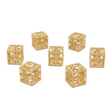 Load image into Gallery viewer, Square Floral Designer Solid Gold 14k 18k Handmade Gold Spacer Bead Jewelry Making Supply 7mm 9mm 10.50mm - Jalvi &amp; Co.