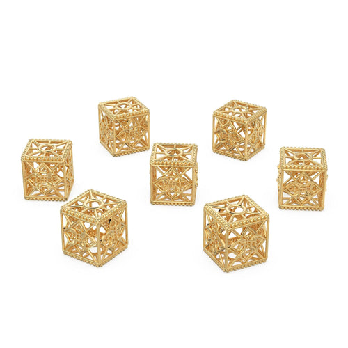 Square Floral Designer Solid Gold 14k 18k Handmade Gold Spacer Bead Jewelry Making Supply 7mm 9mm 10.50mm - Jalvi & Co.