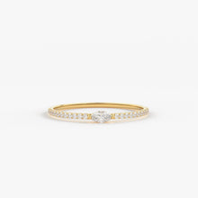 Load image into Gallery viewer, Stackable Ring / 14k Gold Stackable Marquise Diamond and Round Pave Diamond Ring Half Eternity / Marquise Ring / Brilliant Cut Diamond Ring - Jalvi &amp; Co.