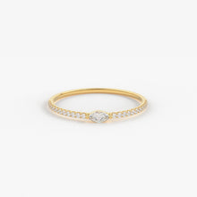 Load image into Gallery viewer, Stackable Ring / 14k Gold Stackable Marquise Diamond and Round Pave Diamond Ring Half Eternity / Marquise Ring / Brilliant Cut Diamond Ring - Jalvi &amp; Co.