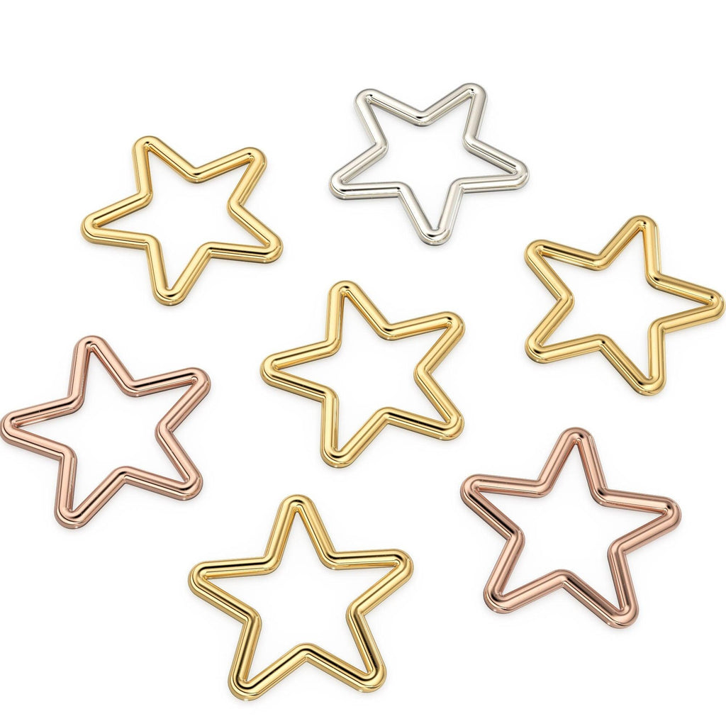 Star 14k 18k Solid Gold Charm / 20 Gauge Gold Star Charm / 10mm - Jalvi & Co.