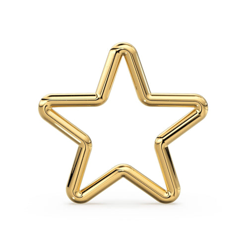 Star 14k 18k Solid Gold Charm / 20 Gauge Gold Star Charm / 10mm - Jalvi & Co.
