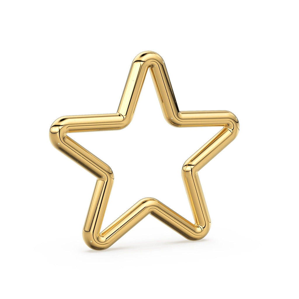 Star 14k 18k Solid Gold Charm / 20 Gauge Gold Star Charm / 10mm - Jalvi & Co.