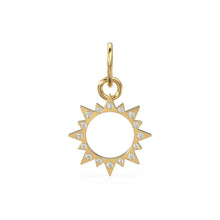 Load image into Gallery viewer, Star 14k Solid Gold Diamond Charm / Small Brilliant Round Diamond 18k Charm / Star Gold Charm / Celestian Gemstone Pendant Necklace - Jalvi &amp; Co.