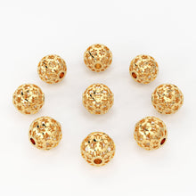 Load image into Gallery viewer, Star Round Celestial Solid Gold Handmade Designer Spacer Gold Bead Finding 6mm - Jalvi &amp; Co.