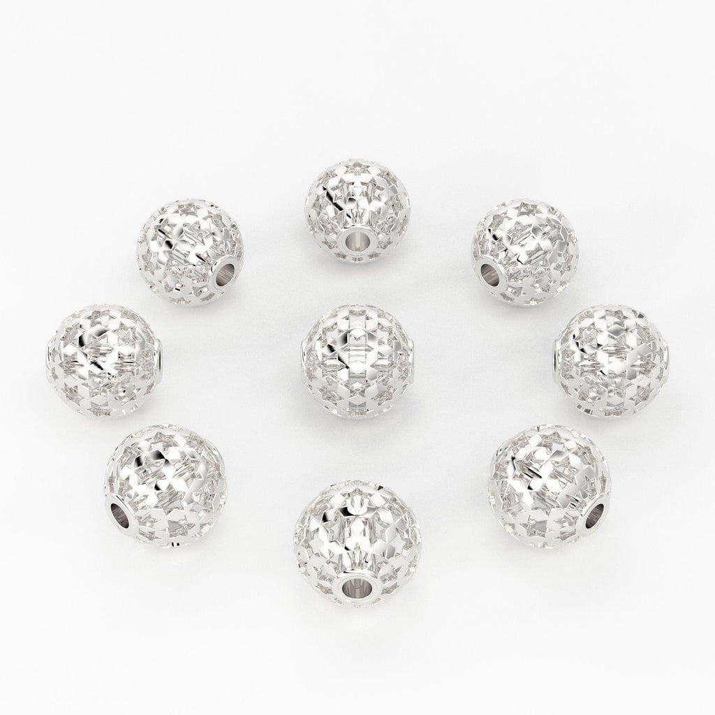 Star Round Celestial Solid Gold Handmade Designer Spacer Gold Bead Finding 6mm - Jalvi & Co.