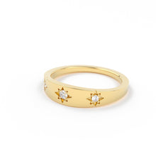 Load image into Gallery viewer, Star Setting Diamond Stacking Ring / 14k Gold Dainty Delicate Minimal Diamond Ring / avail in 14k Gold / Rose Gold - Jalvi &amp; Co.