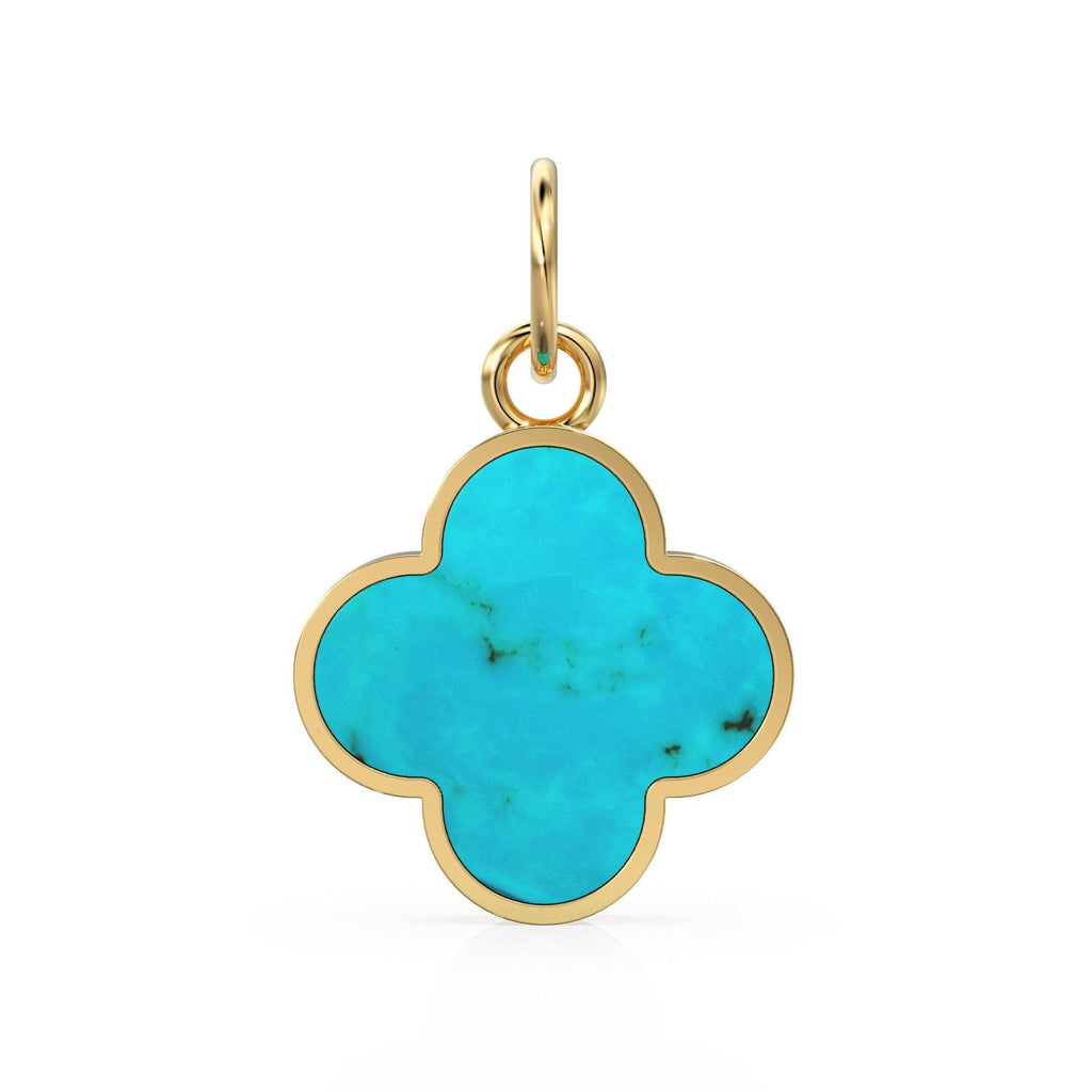 Sturdy Sleeping Beauty Turquoise 18K gold charm pendant / Handmade Gold Charm, Turquoise Charm, Blue Charm, Minimalist Pendant, 18k Gold - Jalvi & Co.