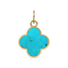 Load image into Gallery viewer, Sturdy Sleeping Beauty Turquoise 18K gold charm pendant / Handmade Gold Charm, Turquoise Charm, Blue Charm, Minimalist Pendant, 18k Gold - Jalvi &amp; Co.