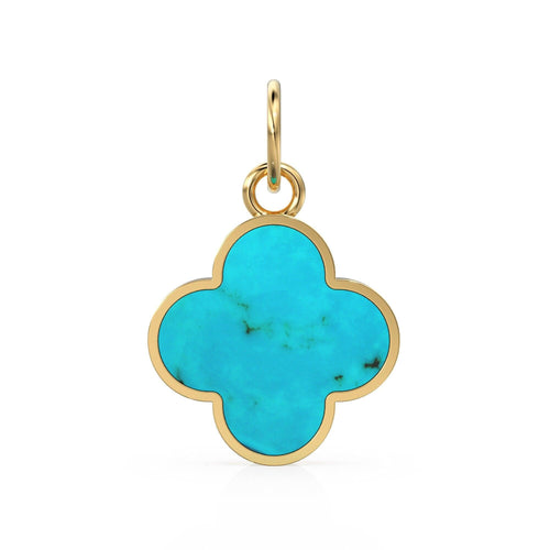 Sturdy Sleeping Beauty Turquoise 18K gold charm pendant / Handmade Gold Charm, Turquoise Charm, Blue Charm, Minimalist Pendant, 18k Gold - Jalvi & Co.