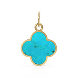 Sturdy Sleeping Beauty Turquoise 18K gold charm pendant / Handmade Gold Charm, Turquoise Charm, Blue Charm, Minimalist Pendant, 18k Gold