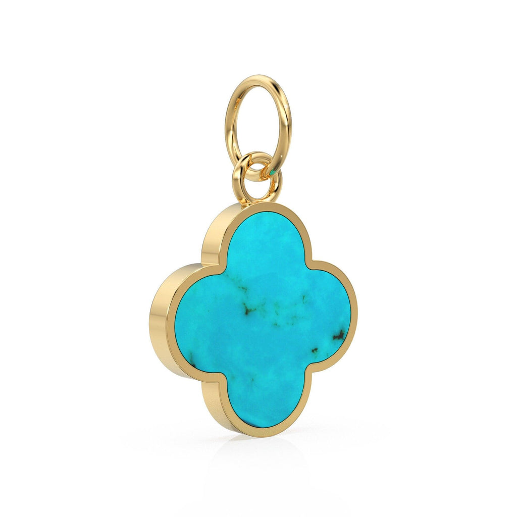 Sturdy Sleeping Beauty Turquoise 18K gold charm pendant / Handmade Gold Charm, Turquoise Charm, Blue Charm, Minimalist Pendant, 18k Gold - Jalvi & Co.