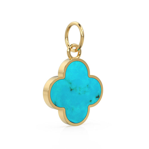 Sturdy Sleeping Beauty Turquoise 18K gold charm pendant / Handmade Gold Charm, Turquoise Charm, Blue Charm, Minimalist Pendant, 18k Gold - Jalvi & Co.