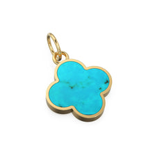 Load image into Gallery viewer, Sturdy Sleeping Beauty Turquoise 18K gold charm pendant / Handmade Gold Charm, Turquoise Charm, Blue Charm, Minimalist Pendant, 18k Gold - Jalvi &amp; Co.