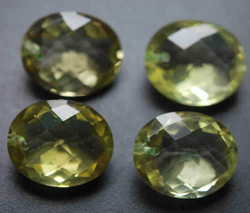 Super Rare Aaa Natural Lemon Quartz Faceted Oval Briolettes Calibrated Size 17X14mm - Jalvi & Co.