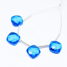 Load image into Gallery viewer, Swiss Blue Topaz Quartz Faceted Cushion Beads 8mm 10pc - Jalvi &amp; Co.