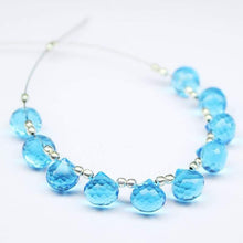 Load image into Gallery viewer, Swiss Blue Topaz Quartz Faceted Onion Beads 7mm 10pc - Jalvi &amp; Co.