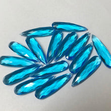 Load image into Gallery viewer, Swiss Blue Topaz Quartz Faceted Pear Drop Gemstone Loose Pair Beads 30mmx8mm, 10 pair, 20 pieces - Jalvi &amp; Co.